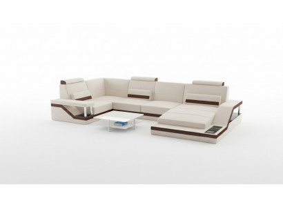 Żywy krajobraz Sofa + USB Podkładka Siedziba Narożnikowa kanapa Ustawić Włókienniczy Materiał Skóra Sofy