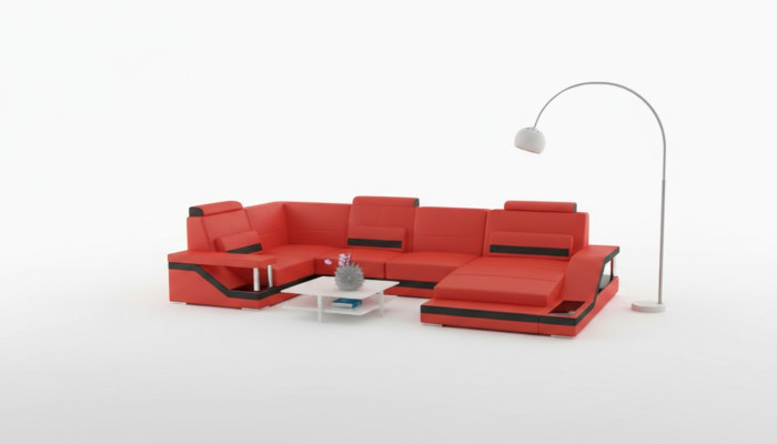 Żywy krajobraz Kanapa Narożnik Narożnikowa kanapa Ustaw Włókienniczy Materiał Skóra Sofy Sofa z USB