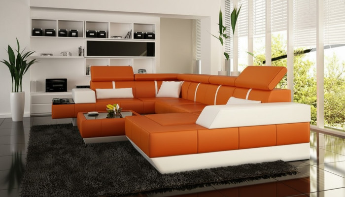 Skórzana sofa + sofa USB Narożnikowa kanapa kanapa narożna skórzana kanapa plakat Narożnik NOWOŚĆ Żywy krajobraz