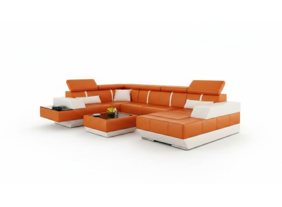 Skórzana sofa + sofa USB Narożnikowa kanapa kanapa narożna skórzana kanapa plakat Narożnik NOWOŚĆ Żywy krajobraz