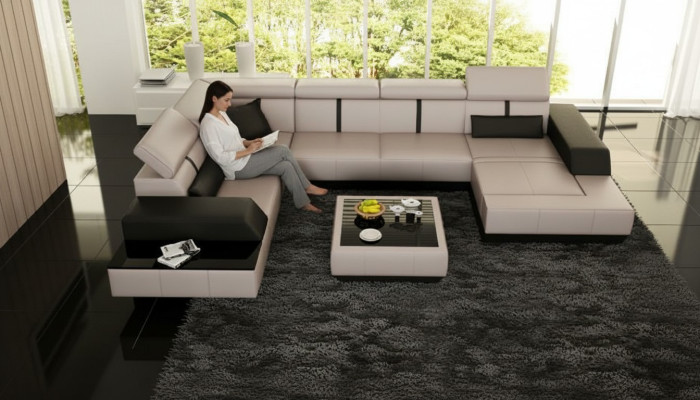 Sofa skórzana + USB Żywy krajobraz Sofa Narożnik kanapa Narożnik Skórzana kanapa Plakat Narożnik Kanapa Nowość
