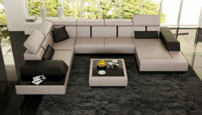 Sofa skórzana + USB Żywy krajobraz Sofa Narożnik kanapa Narożnik Skórzana kanapa Plakat Narożnik Kanapa Nowość