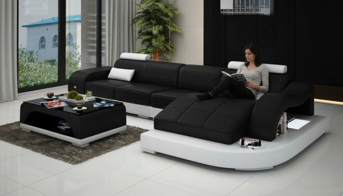Żywy krajobraz Narożnikowa kanapa Sofa z USB Sofa skórzana Sofa designerska Siedziba Podkładka New 3375