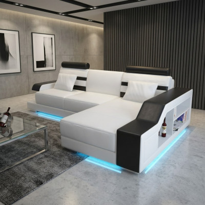 Skórzana sofa z USB Żywy krajobraz Narożnikowa kanapa Narożnik Ustaw Design Modern Sofa L6016E