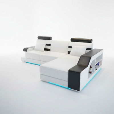 Skórzana sofa z USB Żywy krajobraz Narożnikowa kanapa Narożnik Ustaw Design Modern Sofa L6016E