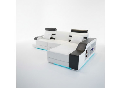 Skórzana sofa z USB Żywy krajobraz Narożnikowa kanapa Narożnik Ustaw Design Modern Sofa L6016E