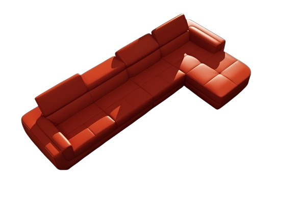 Narożnikowa kanapa skórzana + USB Żywy krajobraz Sofa w kształcie litery L Podkładka Siedziba Narożnik Tettau Czerwony