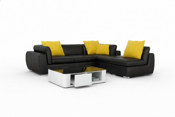 Skórzana sofa z USB Żywy krajobraz Narożnik kanapa Narożnik Ustaw Design Nowoczesna Sofa F3014