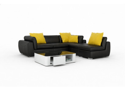 Skórzana sofa z USB Żywy krajobraz Narożnik kanapa Narożnik Ustaw Design Nowoczesna Sofa F3014