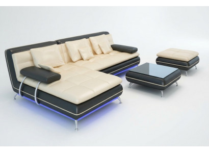 Skórzana sofa z USB Żywy krajobraz Narożnikowa kanapa Narożnik Ustaw Design Nowoczesna Sofa F3015
