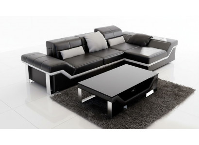 Skórzana sofa sofa z USB,Żywy krajobrazu Narożnikowa kanapa Ustaw Design Modern Sofa K5007F