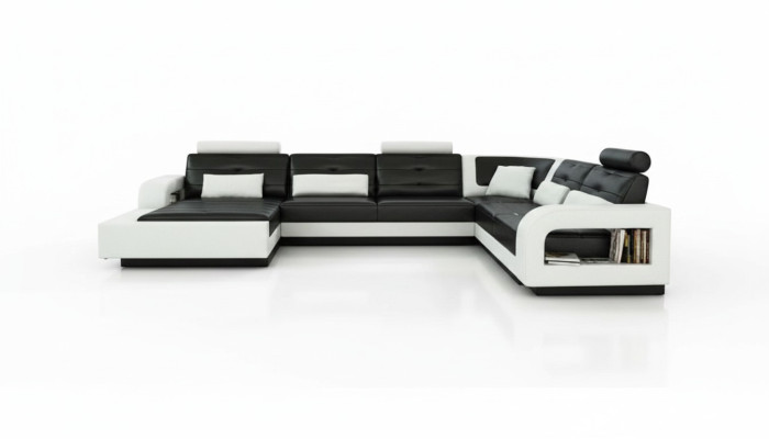 Sofa skórzana z USB skórzana kanapa kanapa Ustawić Żywy krajobraz narożnik kanapa Narożnikowa kanapa H2209