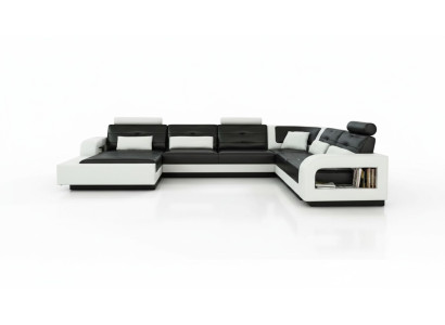 Sofa skórzana z USB skórzana kanapa kanapa Ustawić Żywy krajobraz narożnik kanapa Narożnikowa kanapa H2209