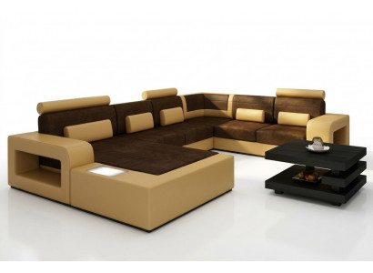 Żywy krajobraz Sofa z USB Zestaw sofowy Material Włókienniczy Skóra Sofa z Oświetleniem