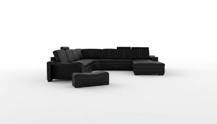 Skórzana sofa z USB Żywy krajobraz Narożnikowa kanapa Nowa sofa Ustaw XXL skórzana sofa kanapa