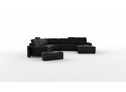 Skórzana sofa z USB Żywy krajobraz Narożnikowa kanapa Nowa sofa Ustaw XXL skórzana sofa kanapa