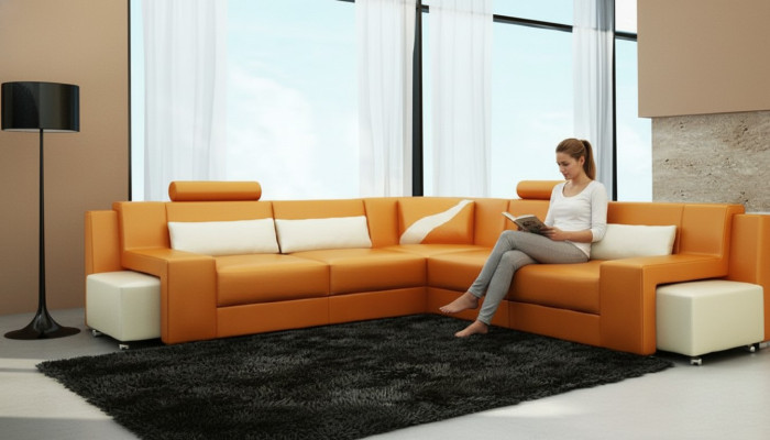 Żywy krajobraz Podkładka Narożnik Narożnik Sofa z USB Ustawić Landscape Skóra V015B Nowość