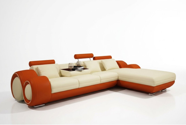 Skórzana sofa z USB Żywy krajobraz Narożnikowa kanapa Narożnik Ustaw Design Modern Sofa A1163E