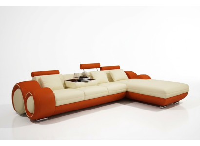 Skórzana sofa z USB Żywy krajobraz Narożnikowa kanapa Narożnik Ustaw Design Modern Sofa A1163E