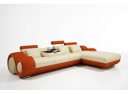 Skórzana sofa z USB Żywy krajobraz Narożnikowa kanapa Narożnik Ustaw Design Modern Sofa A1163E