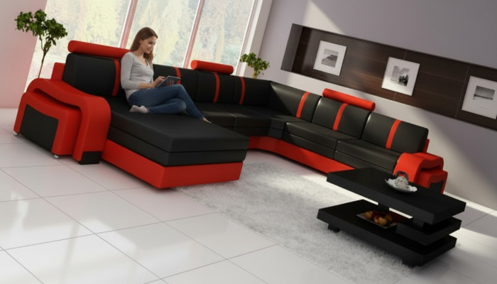 Narożnik kanapa narożnikowa NOWOŚĆ Sofa Żywy krajobraz Podkładka skórzana sofa z USB skórzany pakiet