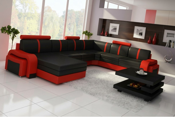 Narożnik kanapa narożnikowa NOWOŚĆ Sofa Żywy krajobraz Podkładka skórzana sofa z USB skórzany pakiet