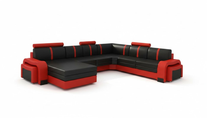 Narożnik kanapa narożnikowa NOWOŚĆ Sofa Żywy krajobraz Podkładka skórzana sofa z USB skórzany pakiet