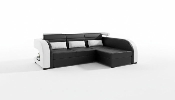 Skóra Sofa z USB Podkładka Narożnikowa kanapa Żywy krajobraz Narożnik tapicerowany Sofa Bergamo Couch