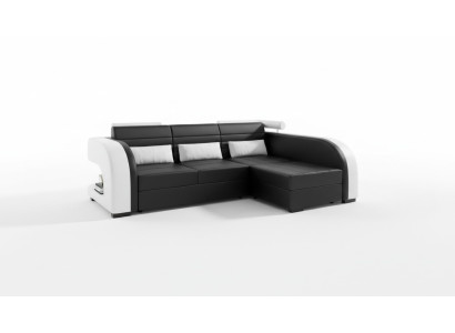 Skóra Sofa z USB Podkładka Narożnikowa kanapa Żywy krajobraz Narożnik tapicerowany Sofa Bergamo Couch