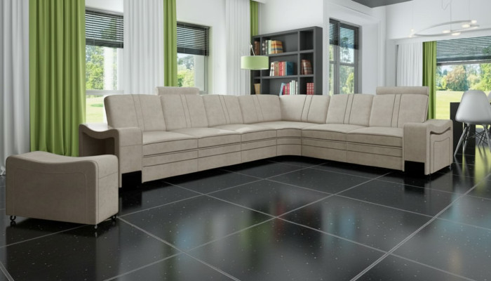 Materiał Couch Włókienniczy Podkładka Narożnik Sofa + USB Narożnikowa kanapa Żywy krajobraz Sofa materiałowa