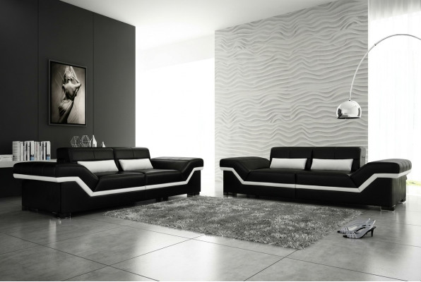 Skórzana sofa USB Sofa 3+3 miejsce do siedzenia Design Sofa Podkładka Skóra Ustawić Couch