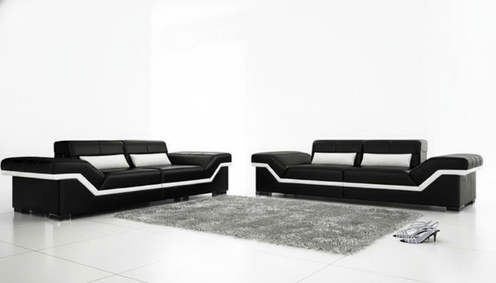 Skórzana sofa USB Sofa 3+3 miejsce do siedzenia Design Sofa Podkładka Skóra Ustawić Couch