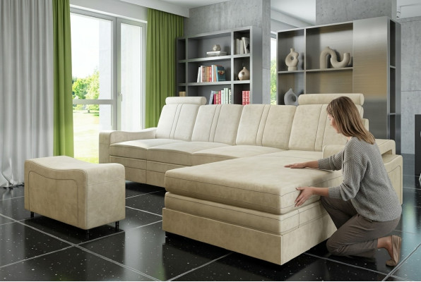 Kanapa tekstylna z USB Sofa materiałowa kanapa Narożnikowa kanapa Sofa Podkładka Ustawić Narożnik Nowość