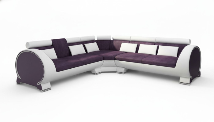 Narożnikowa kanapa VIGO „LT01” Narożnik sofa USB Zestaw narożny skórzana sofa Skóra Włókienniczy Materiał