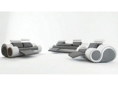 Skóra Sofa Zestaw sofowy 321 Siedziba Zestaw kanapy USB zestaw tapicerowany BERLIN Couch