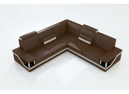 Sofa Skórzana Narożnik Sofa + Plakat USB Zestaw narożny Sofy Materiał Skóra Ustawić Nowość