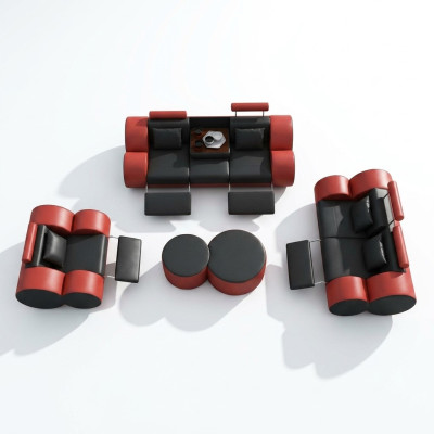 Skóra Sofa 3+2+1 miejsce do siedzenia z USB Relaks Couch Zestaw sofowy Zestaw tapicerski MADRID