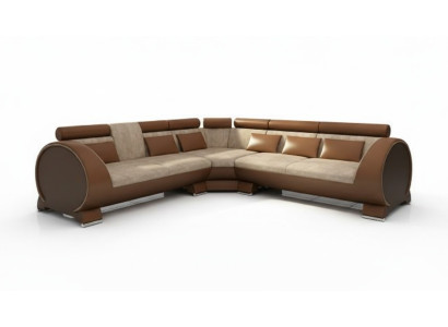Narożna kanapa VIGO + zestaw USB Sofa narożna skórzana Skóra Włókiennicza Materiał LT01 narożnik