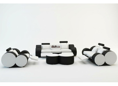 Skóra Zestaw sofowy z USB komplet wypoczynkowy zestaw tapicerowany sofa 3/2/1 miejsce do siedzenia Relaks