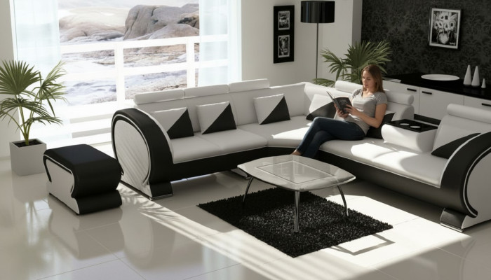 Projektant Narożnikowa kanapa +USB Sofa Podkładka Ustaw Sofy Lounge Sofy Kanapy Żywy krajobraz