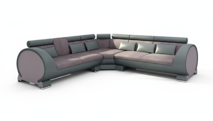 Narożnikowa kanapa VIGO „LT01” Narożnik + USB, sofa Zestaw narożny skórzana sofa Skóra Włókienniczy Materiał