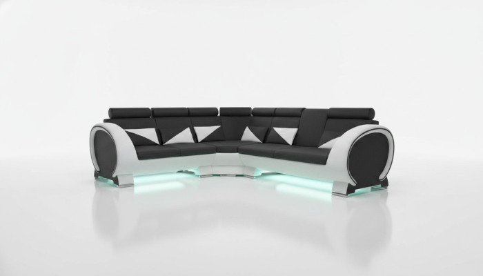 Narożnikowa kanapa SKÓRZANA SOFA SKÓRZANA ZESTAW NAROŻNIKOWA SOFA DESIGN z USB Skóra COUCH