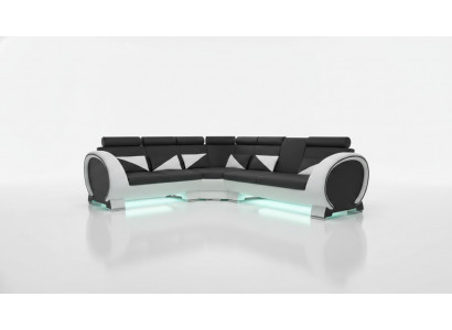 Narożnikowa kanapa SKÓRZANA SOFA SKÓRZANA ZESTAW NAROŻNIKOWA SOFA DESIGN z USB Skóra COUCH