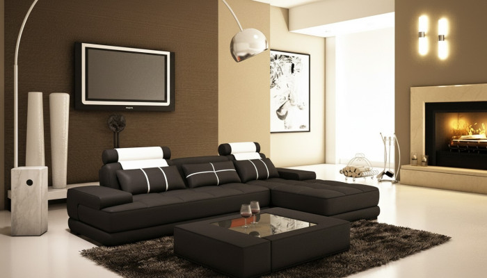 Sofa skórzana Narożnikowa kanapa Sofa + Podkładka USB Narożnik Designerskie Sofy Kanapy Nowy Paryż Biały