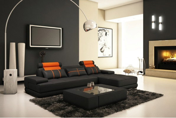 Skórzana sofa Narożnikowa kanapa Sofa z USB Podkładka Narożnik Designerskie Sofy Kanapy New Paris S/O