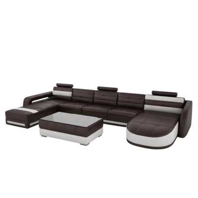 SOFA SKÓRZANA Narożnikowa kanapa z USB DESIGNER PISA Żywy krajobraz SOFA KANAPA U FORM COLO 3