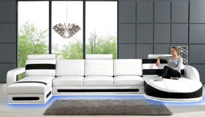 Żywy krajobraz Sofa narożna Podkładka Ustawić Narożnik Narożnik Sofy XXL Narożnikowa kanapa z USB