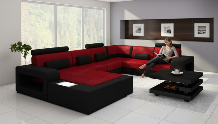 Sofa na USB Materiał Włókienniczy Skóra Sofa do Oświetlenia Żywego krajobrazu Na wymiar