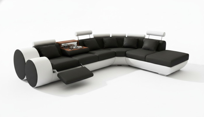 Sofa skórzana sofa skórzana kanapa USB Ustawić XXL Żywy krajobraz Narożnikowa kanapa na wymiar