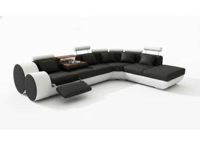 Sofa skórzana sofa skórzana kanapa USB Ustawić XXL Żywy krajobraz Narożnikowa kanapa na wymiar